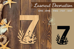 Underwater Number Seven Lasercut Decoration SVG Product Image 1