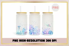Underwater sea watercolor 16oz can glass Libbey wrap Product Image 1