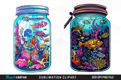 Underwater World In A Jar Sublimation Clipart Product Image 1