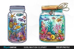 Underwater World In A Jar Sublimation Clipart Product Image 1
