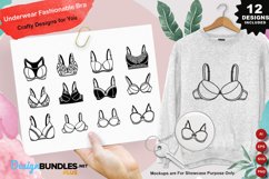 Underwear Fashionable Bra Clipart Set Product Image 1