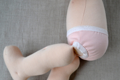 Undies for dolls in 5 sizes, including printable PDF sewing patterns and step-by-step tutorial for creating handmade doll clothes, perfect for DIY sewing projects and gifts.