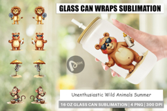 Unenthusiastic Wild Animals Glass Can Product Image 1