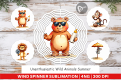 Unenthusiastic Wild Animals Wind Spinner Product Image 1