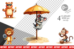 Unenthusiastic Wild Animals Clipart Product Image 1