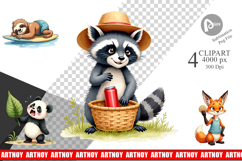 Unenthusiastic Wild Animals Clipart Product Image 1