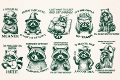 Unhinged Raccoon SVG Bundle, 10 Funny Trash Panda Quotes PNG Product Image 2