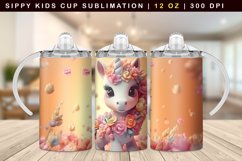 Unicorn Sippy Cup Sublimation Bundle| 12oz Sippy Tumbler Product Image 6