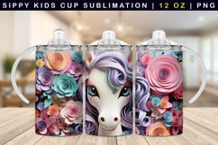 Unicorn Sippy Cup Sublimation Wrap 12 Oz Product Image 1
