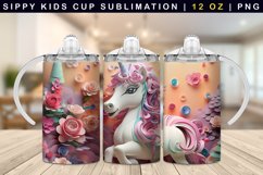 Unicorn Sippy Cup Sublimation Bundle| 12oz Sippy Tumbler Product Image 9