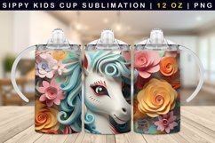 Unicorn Sippy Cup Sublimation Bundle| 12oz Sippy Tumbler Product Image 7