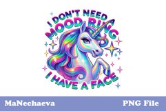 Unicorn Mood Ring T-Shirt Design | Funny Sublimation PNG Product Image 2