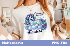 Flawless Unicorn Sublimation PNG | Funny T-Shirt Design Product Image 2