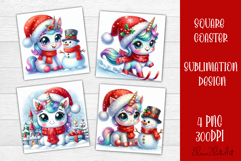 Funny unicorn Square Coaster Sublimation | unicorn christmas Product Image 1