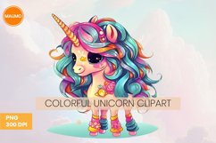 Colorful unicorn clipart Product Image 1