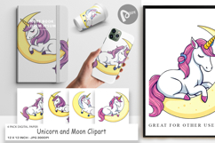 Digital Paper Unicorn &amp; Moon Product Image 1