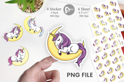 Unicorn and Moon Sticker Product Image 1