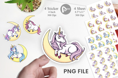 Unicorn and Moon Sticker Product Image 1
