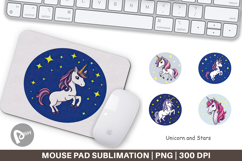 Mouse Pad Unicorn &amp; Stars Product Image 1