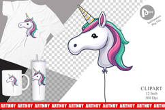 Unicorn Balloon Clipart Product Image 1