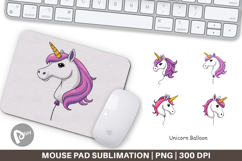 Mouse Pad Unicorn Balloon Product Image 1
