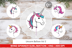 Wind Spinner Unicorn Balloon Product Image 1