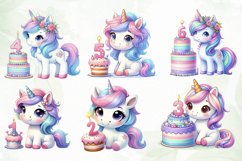 Unicorn Birthday Sublimation Clipart Product Image 2