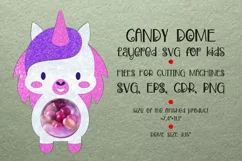 Unicorn Candy Dome. Birthday party favor. Paper craft template for cutting machines