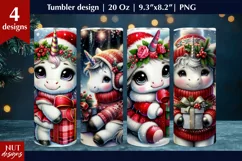 Christmas tumbler design Baby Animals Unicorn tumbler 20oz Product Image 1