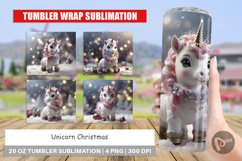 Tumbler Sublimation Unicorn Christmas Product Image 1