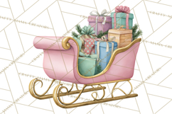 Christmas Unicorn Clipart, Cute Watercolor Unicorns PNG Product Image 2