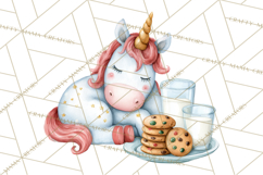 Christmas Unicorn Clipart, Cute Watercolor Unicorns PNG Product Image 4