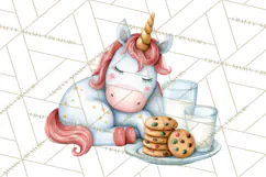 Christmas Unicorn Clipart, Cute Watercolor Unicorns PNG Product Image 4