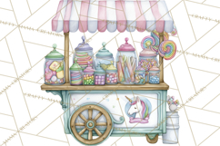Christmas Unicorn Clipart, Cute Watercolor Unicorns PNG Product Image 4