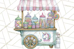 Christmas Unicorn Clipart, Cute Watercolor Unicorns PNG Product Image 4