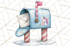 Christmas Unicorn Clipart, Cute Watercolor Unicorns PNG Product Image 2