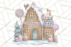 Christmas Unicorn Clipart, Cute Watercolor Unicorns PNG Product Image 4