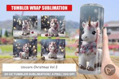 Tumbler Sublimation Unicorn Christmas Product Image 1