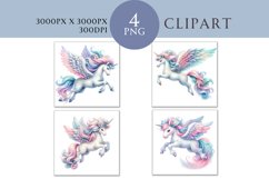 Unicorn Clipart Watercolour PNG Product Image 1