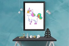 Unicorn clipart pack horse with horn vector set Product Image 2