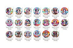Unicorn Coaster Sublimation - Beach Round Coaster Bundle