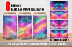 Glass Can Wraps Galaxy Unicorn Color Background Product Image 1