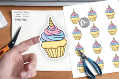 Unicorn Cupcake Sticker Product Image 1