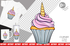 Unicorn Cupcake Clipart Product Image 1
