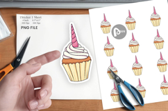 Unicorn Cupcake Sticker Product Image 1