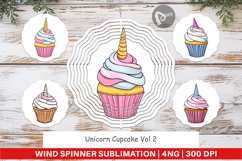Wind Spinner Unicorn Cupcake Product Image 1