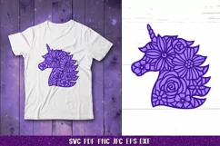 Unicorn Head SVG | Unicorn Flower Paper Cut | Unicorn SVG Product Image 2