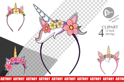 Unicorn Headband Clipart Product Image 1