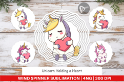 Wind Spinner Unicorn with Heart Product Image 1