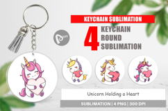 Keychain Unicorn with Heart Product Image 1